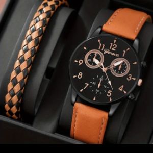 Brown Watch with Matching Bracelet